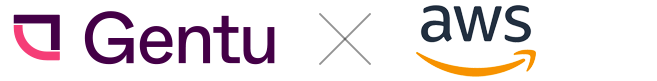 AWS logo and Gentu logo